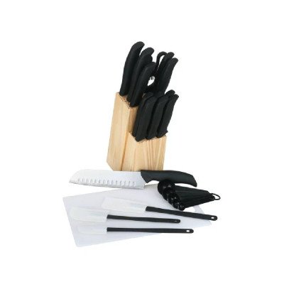 Mainstays 23 Piece Knife and Kitchen Tool Set with Wood Storage Block