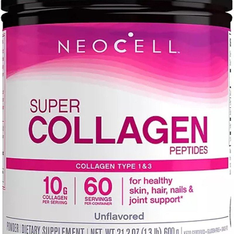 NeoCell Super Collagen Peptides, Unflavored Powder, Collagen Type 1 & 3 (21.2 oz.) (1.3Lbs)